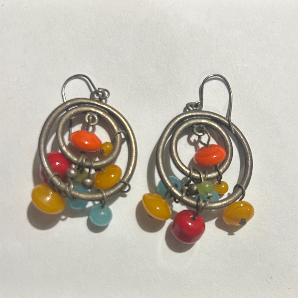 Beaded dangling vintage earrings